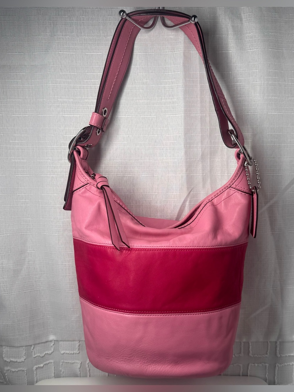 Coach pink striped Bleeker - GUC